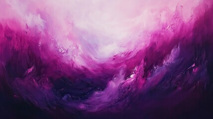 Wall Mural - Purple and pink hues combine to create an abstract painting that is mesmerizing and dynamic