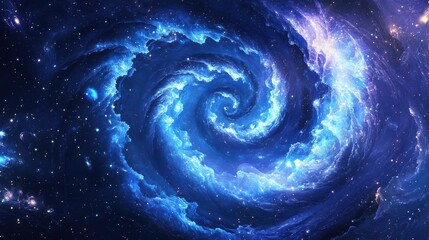 Wall Mural - mesmerizing cosmic spiral of stardust and nebulae. golden ratio pattern emerging from swirling galax