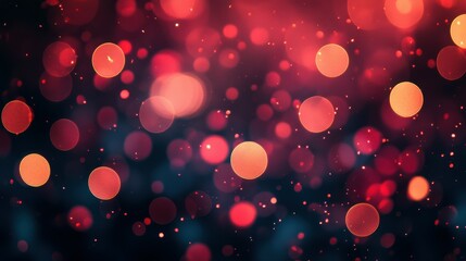 Wall Mural - mesmerizing bokeh effect of red particles floating in darkness. warm, glowing orbs create magical at