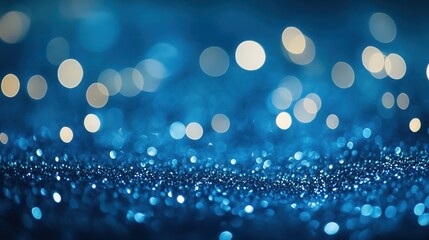 Wall Mural - mesmerizing sapphire blue bokeh background. shimmering glitter particles creating a luxurious, dream
