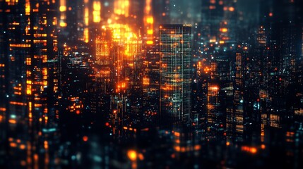 futuristic cityscape at night