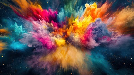 Wall Mural - the background features an explosion of colors to the beat of an abstract pop song