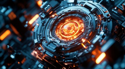 Wall Mural - intricate futuristic technological design