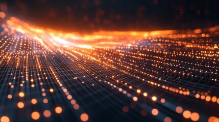 Canvas Print - abstract glowing data network design