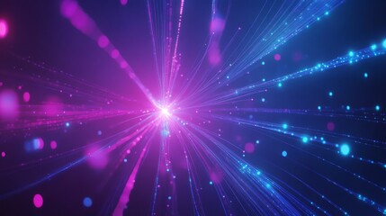 Wall Mural - Abstract Glowing Lines Digital Art