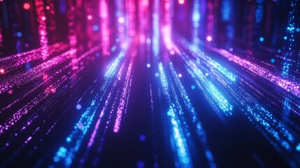 Wall Mural - Dynamic Data Flow: Futuristic Digital Art