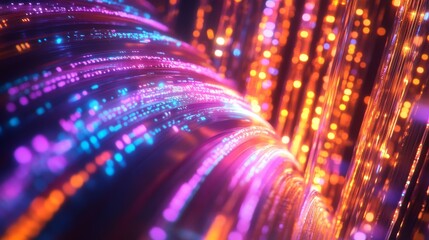 Wall Mural - Abstract Glowing Lines Digital Art