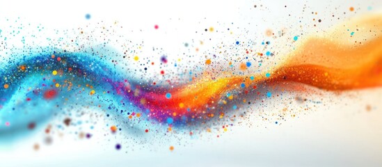 Wall Mural - abstract colorful wave of particles: a vibrant digital art piece showcasing a dynamic wave of multic