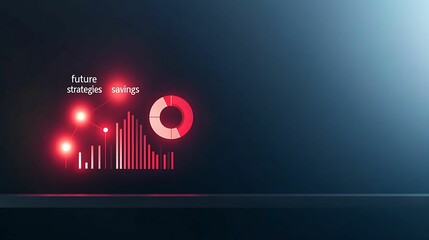 Wall Mural - strategic financial planning for future savings and insurance. a digital visualization featuring red