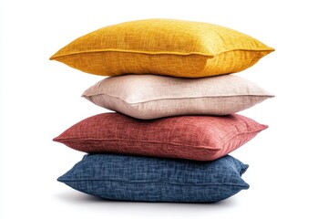 Sticker - Soft pillows piled on a white background