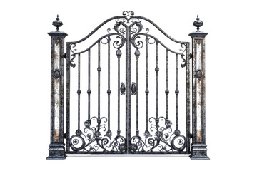 Wall Mural - Metal gate design with ornate forged details.