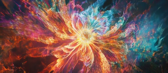 Wall Mural - Cosmic Bloom: A Vibrant Nebula Explosion