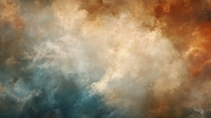 Poster - Blurry cloudy sky forming a dramatic textured background layout