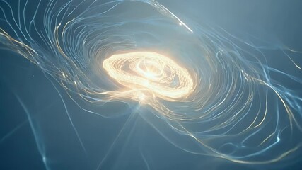 Wall Mural - Abstract glowing swirl of light on a blue background, creating a dynamic visual effect.