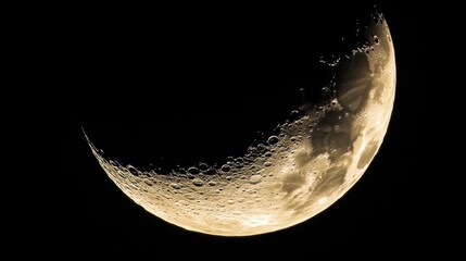 Poster - Crescent moon shining in a clear night sky