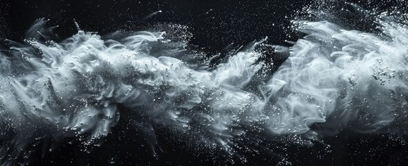 Aufkleber - Abstract White Powder Exploding Against Black Background
