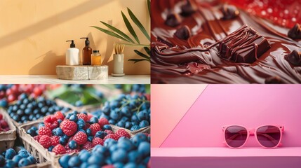 Wall Mural - Collage of lifestyle and food photography themes