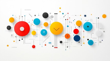 Leinwandbilder - Conceptual design of with visual sound clarity elements such as speech bubbles and frequency lines on a white background  Representing communication expression and technology in a minimalist modern