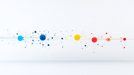 Fototapete - High tech design featuring detailed fiber optic strands emitting bright and colorful light patterns against a sleek and modern white backdrop  The dynamic and radiant visuals create a captivating