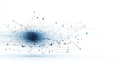 Leinwandbilder - Futuristic art depicting a complex fiber optic network with glowing light pathways and seamless connectivity on a white background representing the future of technology and digital communication