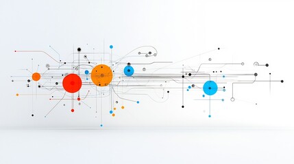 Fototapete - Fiber optic technology abstract design featuring dynamic light trails and fluid movement symbolizing high speed data transfer and telecommunication on a white background  Futuristic modern