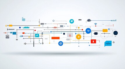 Aufkleber - Fiber Optic Cables Transmitting Light Signals Across Telecommunication and Communication Network on White Background  of High Tech Digital Infrastructure and Connectivity