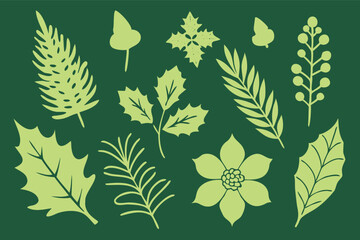 Wall Mural - seamless pattern with green leaves