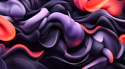 Wall Mural - Abstract Swirling Forms In Purple And Orange Hues