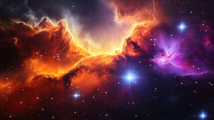 cosmic stars and nebula swirling in the universe, creating a stunning galaxy backdrop