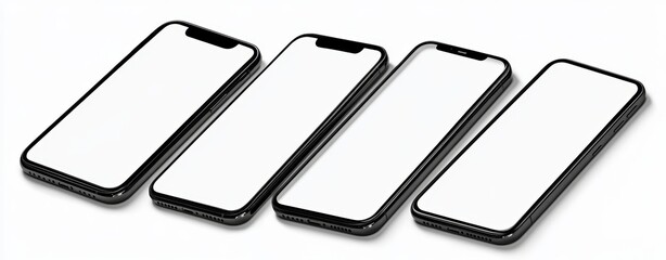 Mockup of Black Smartphone with Clear Screen and Bezels for Infographic Business Design