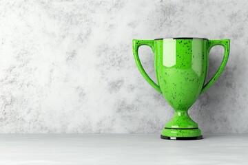Poster - A minimalist depiction of a trophy on a clean white stage with bold, simple spotlight effects