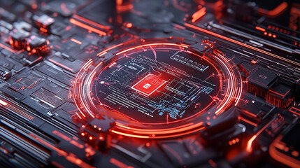 Aufkleber - close up view of interconnected AI, VR, and IoT devices showcasing technology