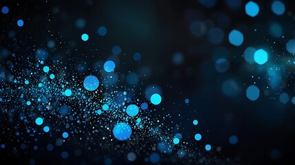 abstract blue black festive bokeh light particles textured background, JPG, AI GENERATED
