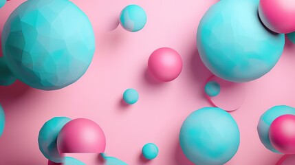 Wall Mural - Bright Pink and Blue 3D Abstract Sphere - a vibrant and modern geometric background. The dynamic interplay of colors creates a striking and engaging visual.