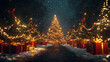 © Rashid - Magical Christmas Night  Snowfall  Lights  and Gifts
