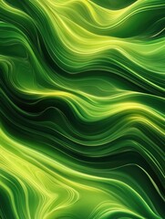 Poster - Wavy green and black abstract design