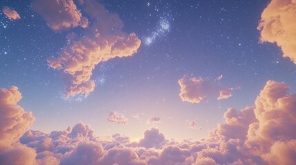Wall Mural - Cloudy Night Sky