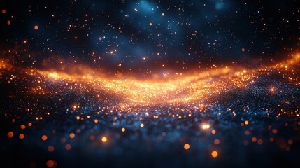 Wall Mural - A mesmerizing cosmic scene with glowing particles and vibrant colors.