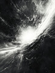 Wall Mural - Black and White Vortex