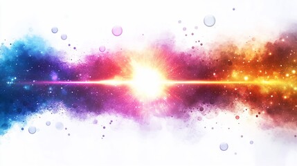 Wall Mural - Abstract colorful light burst, vibrant energy, cosmic explosion.