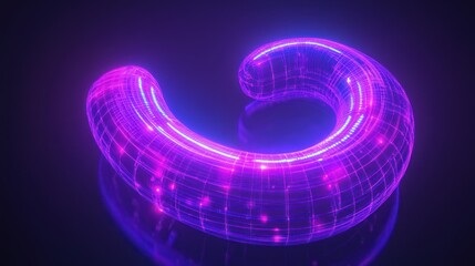 Wall Mural - Glowing neon spiral.