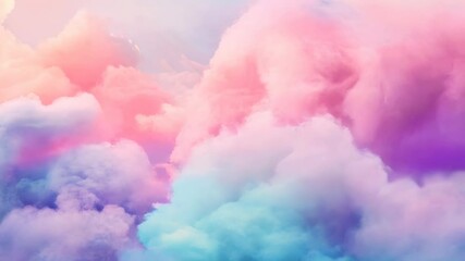 Wall Mural - dreamy pastel clouds with pink and blue hues create a soft, ethereal atmosphere, ideal for backgroun