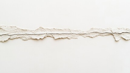 Wall Mural - a textured, torn strip of white material against a plain background.