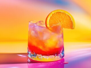 Wall Mural - Drink with Orange Slice