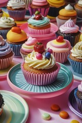 Wall Mural - Cupcake Table Decoration