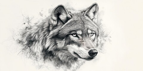  Majestic Wolf Portrait Artistic Pencil Sketch