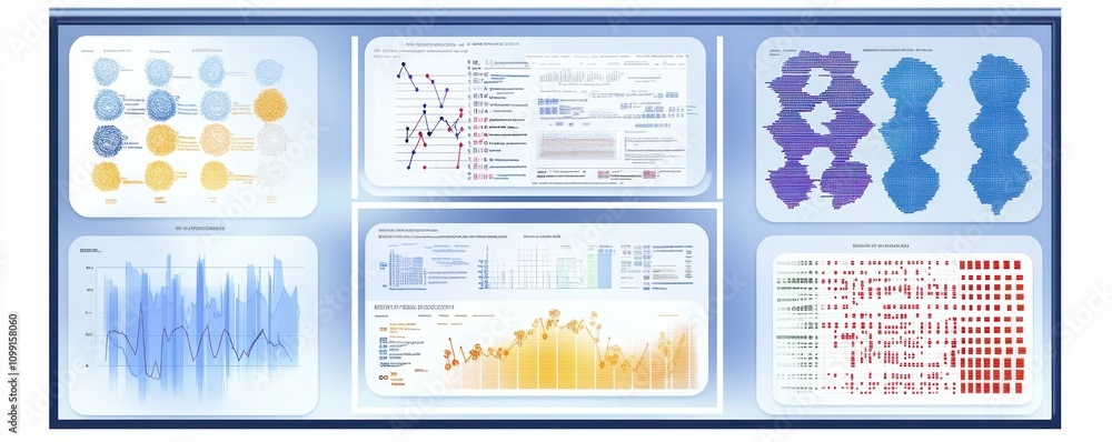 Data visualization dashboard featuring various graphs and charts for ...