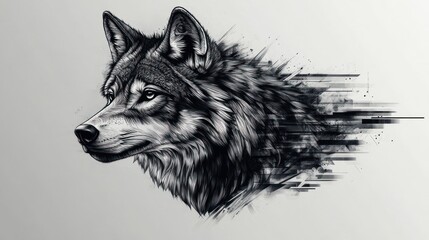  Majestic Wolf Head Abstract Artistic Design