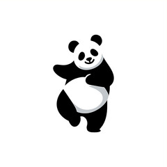 Wall Mural - CUTA PANDA BEAR DANCING VECTOR