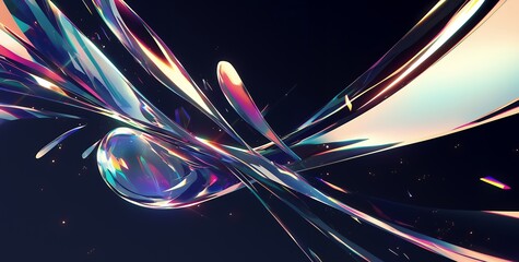 Wall Mural - abstract iridescent shapes and colors.